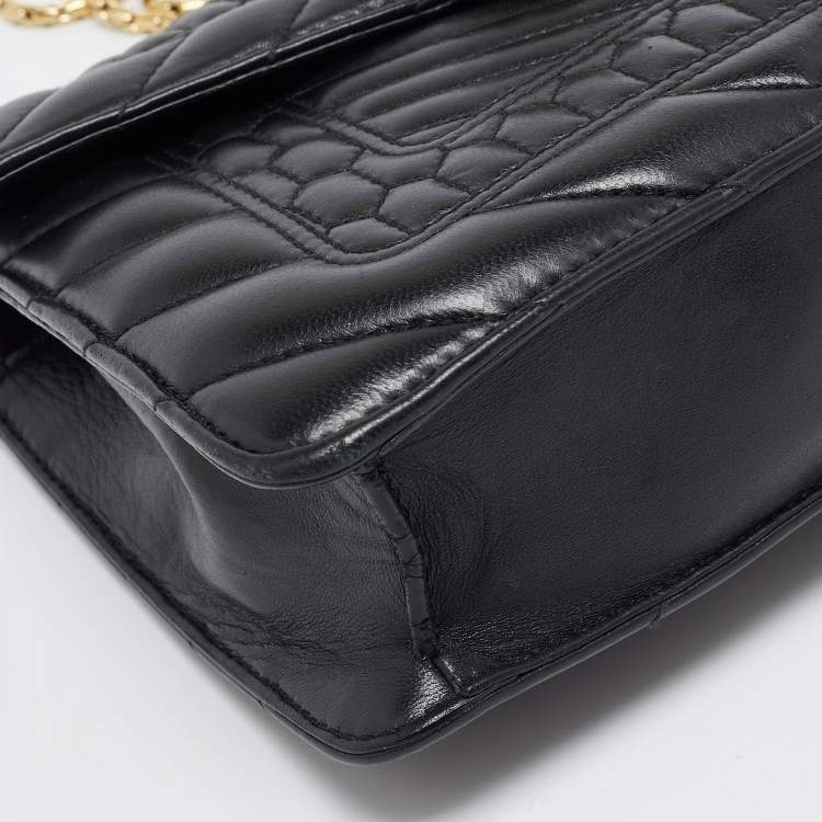 Pre Owned Bvlgari Black Quilted Scaglie Leather Small Serpenti Forever Shoulder Bag