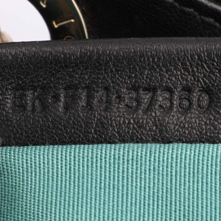 Pre Owned Bvlgari Black Leather Monte Plisse Shopper Tote