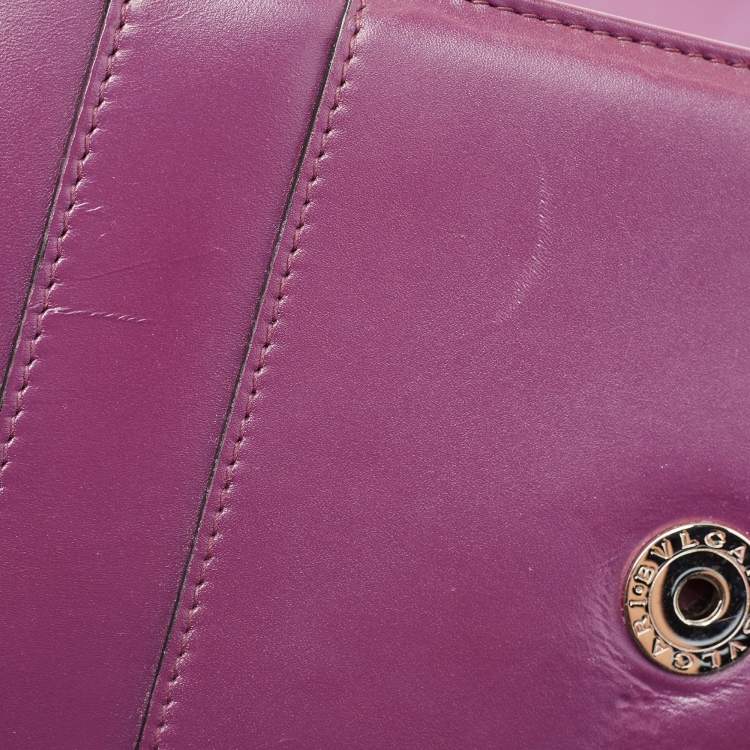 Pre Owned Bvlgari Purple Leather Large Serpenti Forever Shoulder Bag