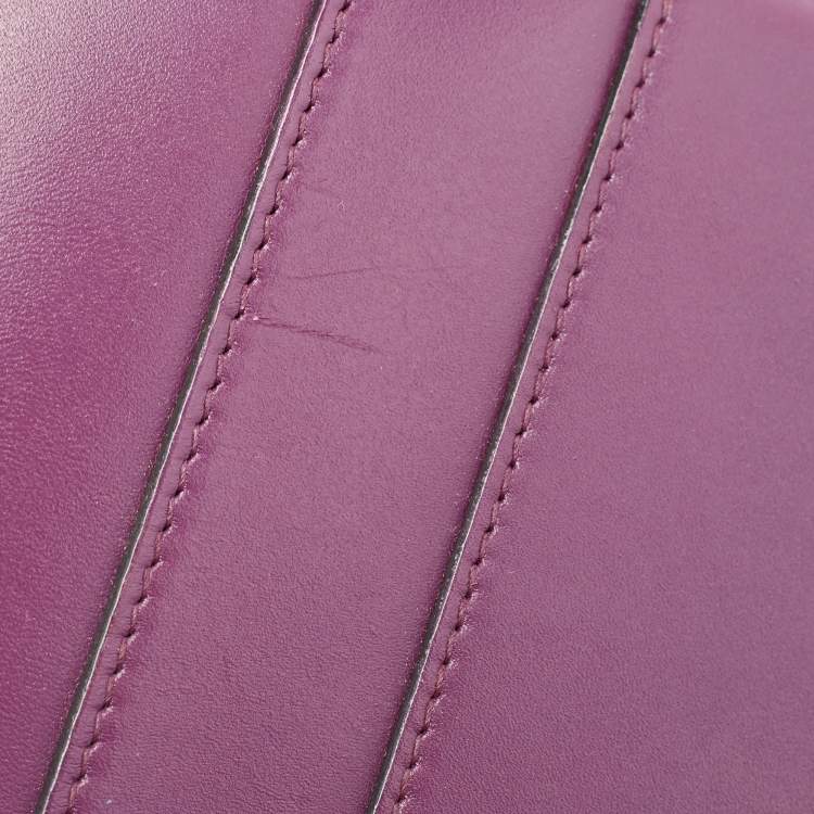 Pre Owned Bvlgari Purple Leather Large Serpenti Forever Shoulder Bag