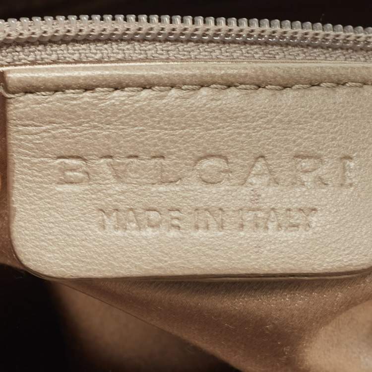 Pre Owned Bvlgari Light Green Satin Flap Clutch Bag