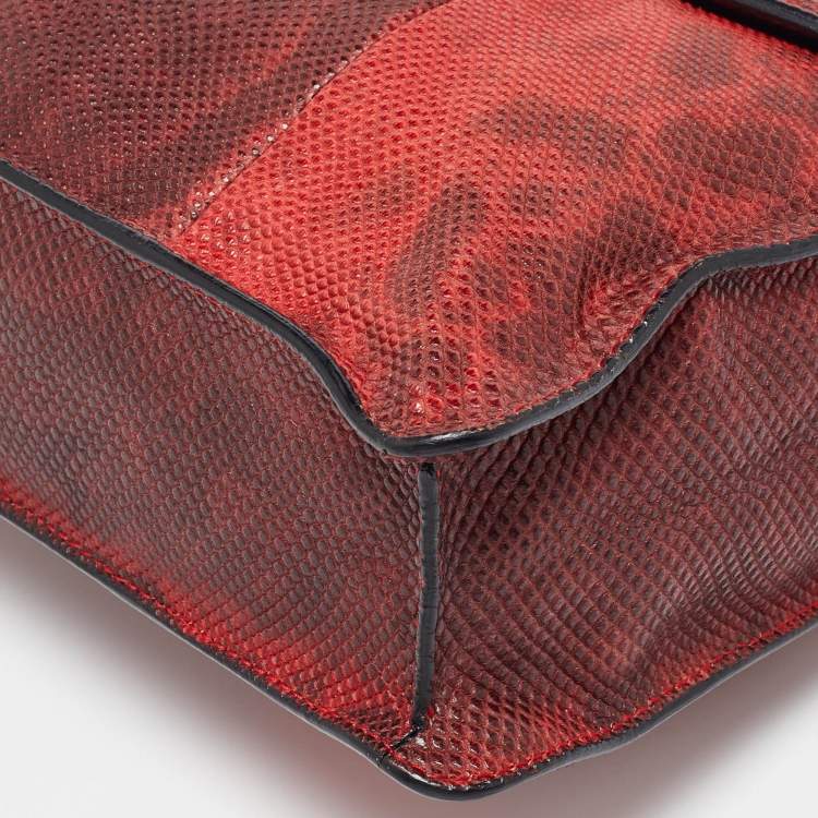 Pre Owned Bvlgari Red Karung Leather Serpenti Forever Shoulder Bag