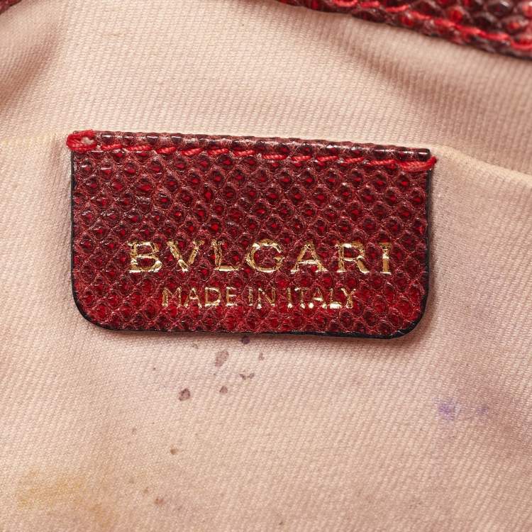 Pre Owned Bvlgari Red Karung Leather Serpenti Forever Shoulder Bag