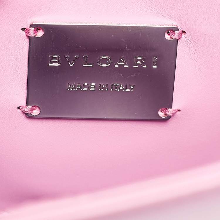 Pre Owned Bvlgari Pink Stingray and Leather Small Serpenti Forever Shoulder Bag