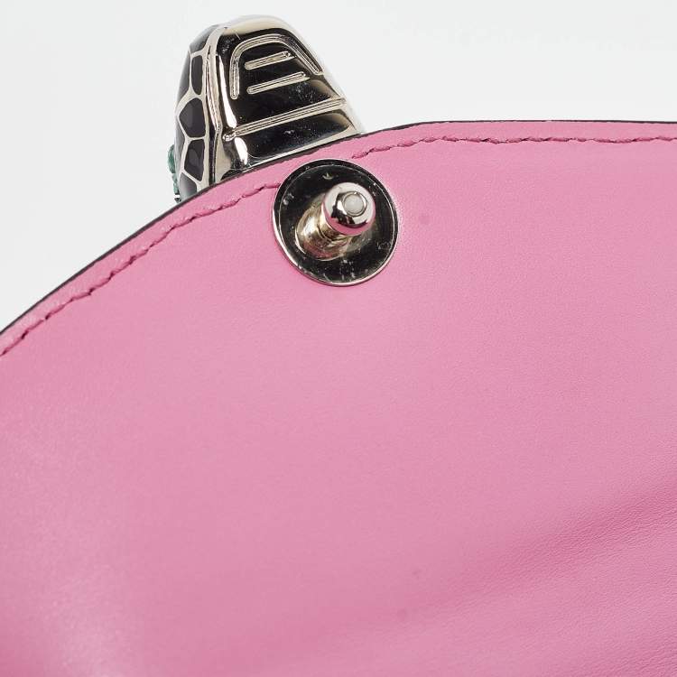Pre Owned Bvlgari Pink Stingray and Leather Small Serpenti Forever Shoulder Bag