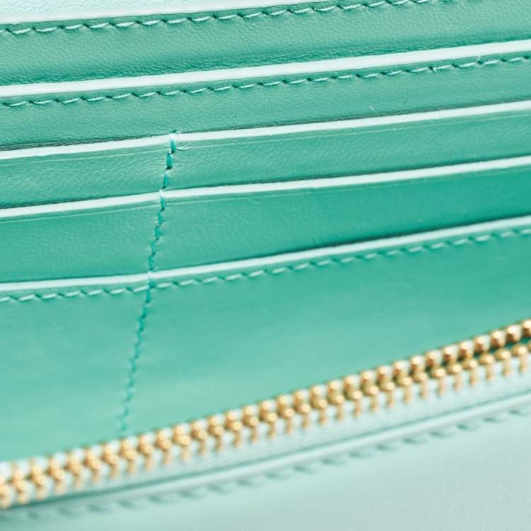 Pre Owned Bvlgari Turquoise Green Leather Serpenti Forever Maxi Chain Bag