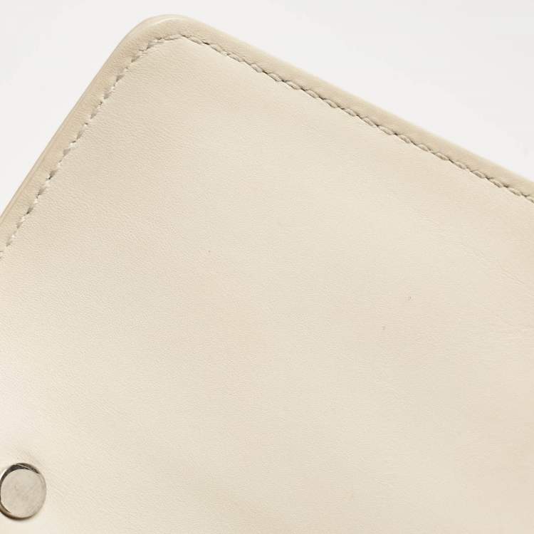 Pre Owned Bvlgari White Leather Serpenti Diamond Blast Shoulder Bag