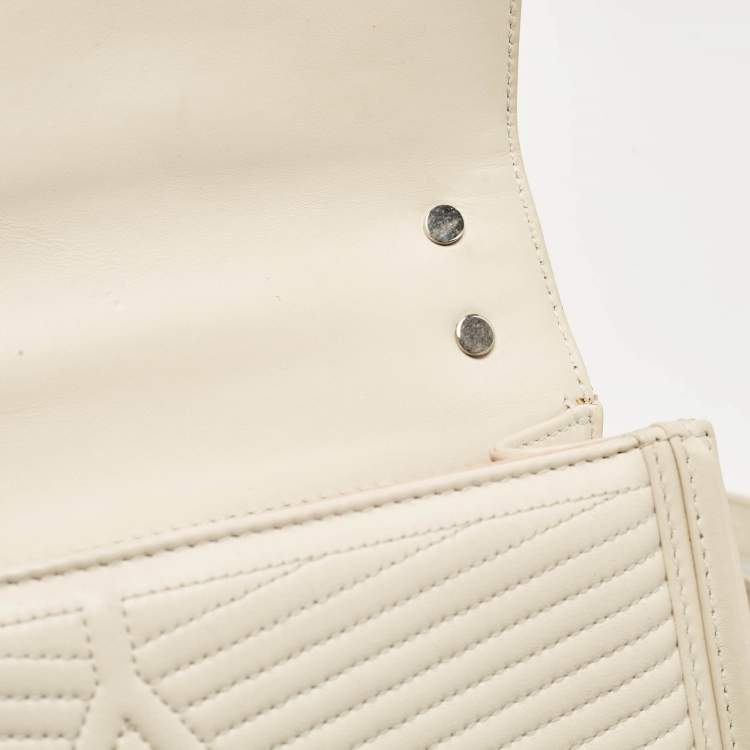 Pre Owned Bvlgari White Leather Serpenti Diamond Blast Shoulder Bag