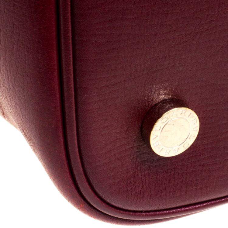 Pre Owned Bvlgari Burgundy Leather Isabella Rossellini Tote