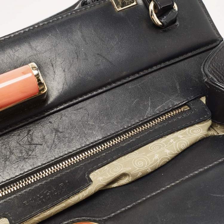 Pre Owned Bvlgari Black Patent and Leather Isabella Rossellini Tote