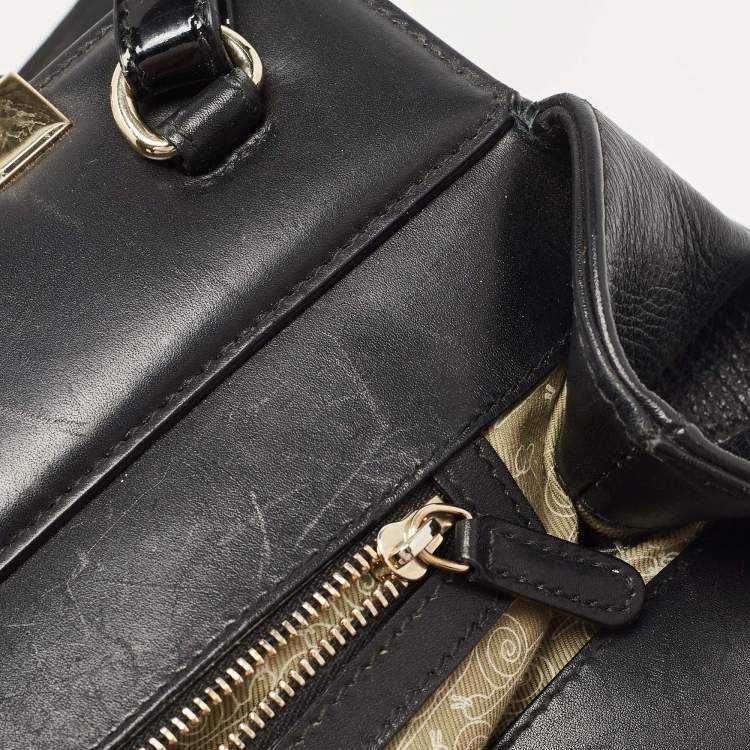 Pre Owned Bvlgari Black Patent and Leather Isabella Rossellini Tote