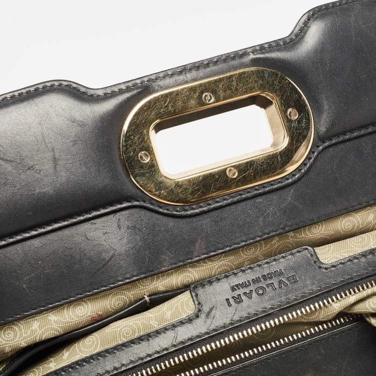 Pre Owned Bvlgari Black Patent and Leather Isabella Rossellini Tote