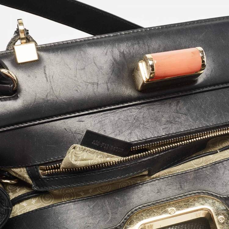 Pre Owned Bvlgari Black Patent and Leather Isabella Rossellini Tote