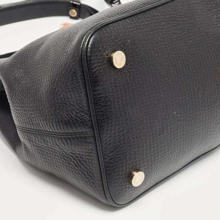 Pre Owned Bvlgari Black Patent and Leather Isabella Rossellini Tote