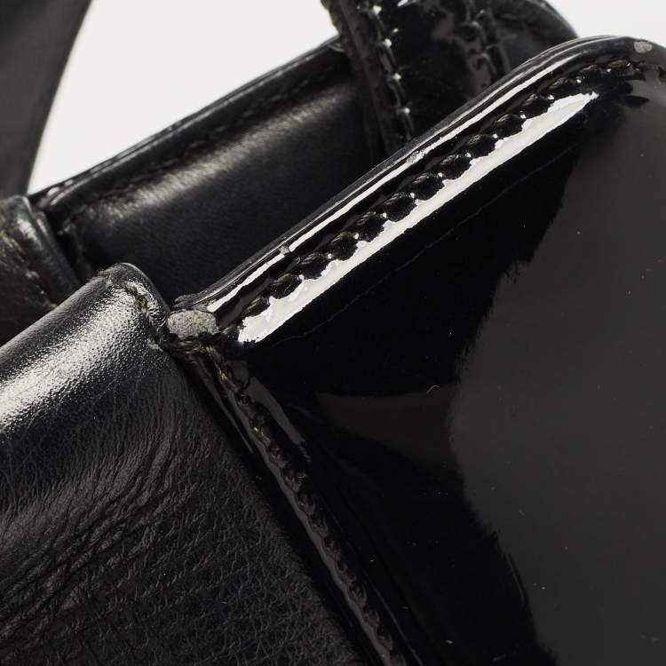 Pre Owned Bvlgari Black Patent and Leather Isabella Rossellini Tote