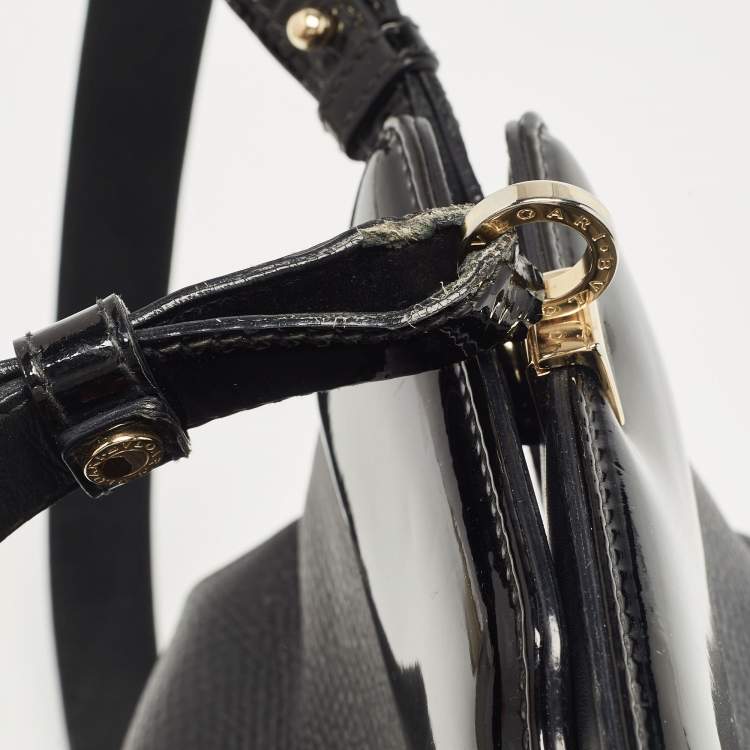 Pre Owned Bvlgari Black Patent and Leather Isabella Rossellini Tote