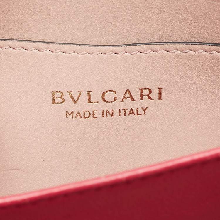 Pre Owned Bvlgari Red Leather Serpenti Forever Zip Around Wallet