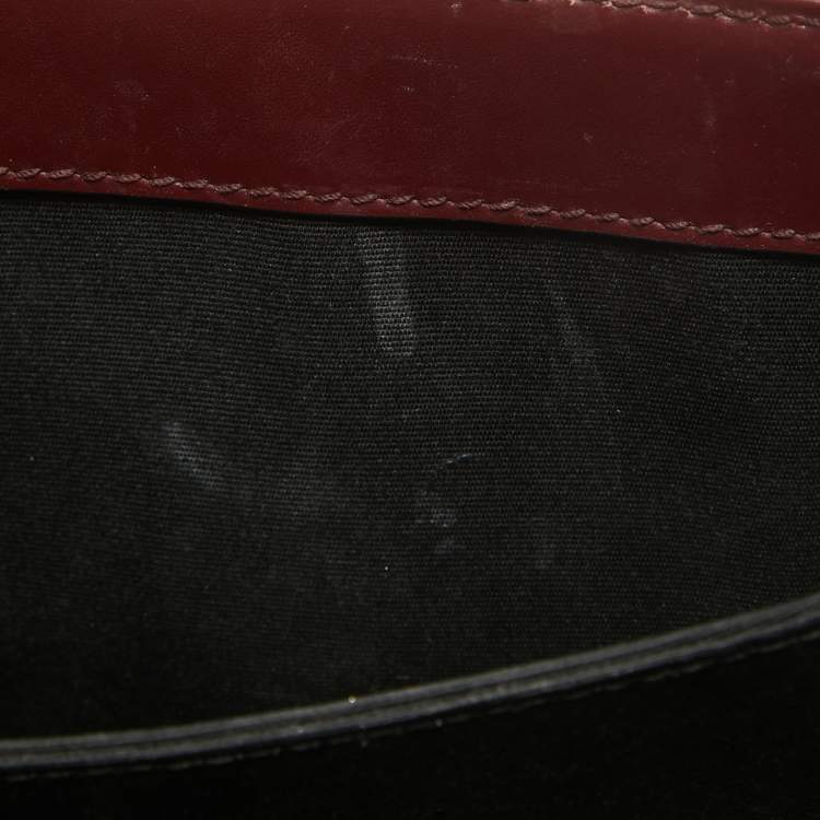 Pre Owned Bvlgari Burgundy Leather Small Serpenti Forever Top Handle Bag