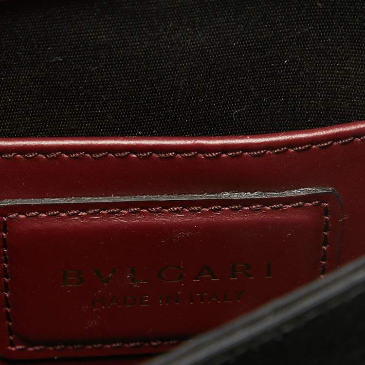 Pre Owned Bvlgari Burgundy Leather Small Serpenti Forever Top Handle Bag