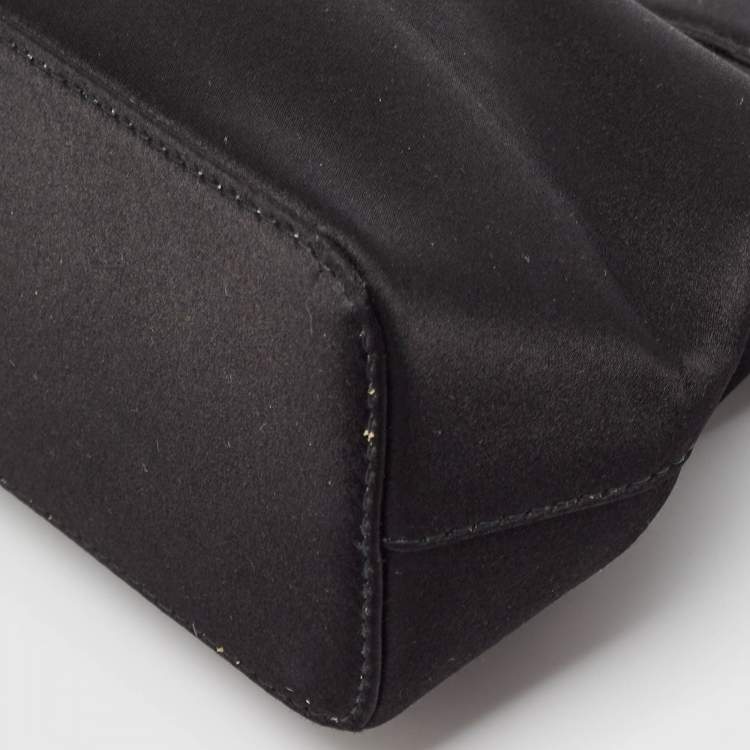 Pre Owned Bvlgari Black Satin Mini Isabella Rossellini Top Handle Bag