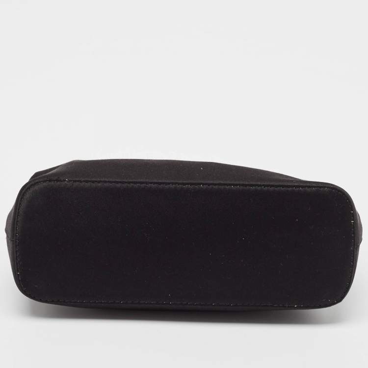 Pre Owned Bvlgari Black Satin Mini Isabella Rossellini Top Handle Bag