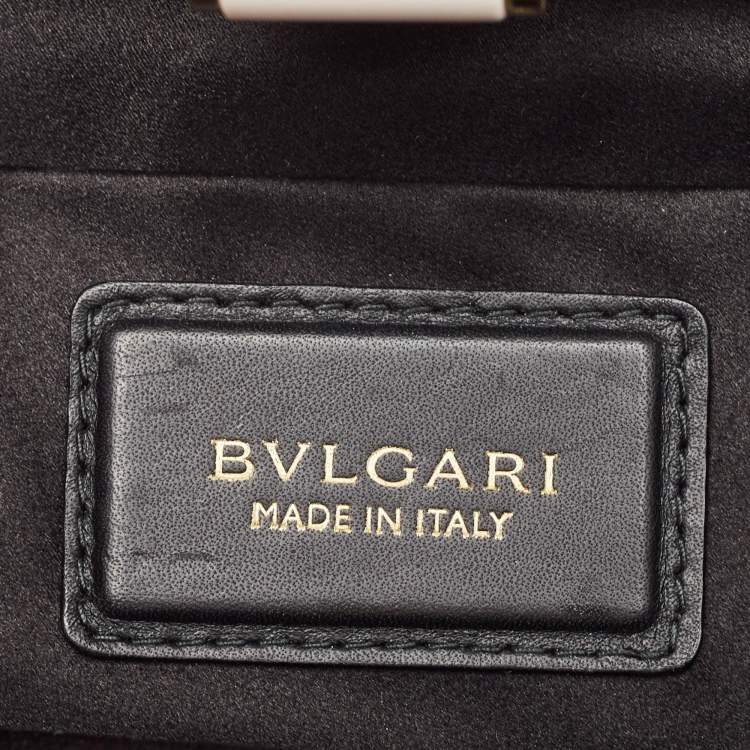 Pre Owned Bvlgari Black Satin Mini Isabella Rossellini Top Handle Bag