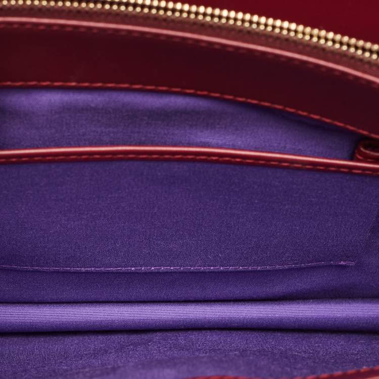 Pre Owned Bvlgari Burgundy Stingray and Leather Medium Serpenti Forever Shoulder Bag