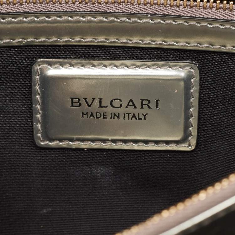 Pre Owned Bvlgari Metallic Patent Leather Medium Serpenti Forever Shoulder Bag