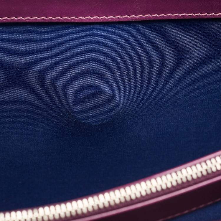 Pre Owned Bvlgari Purple Leather Large Serpenti Forever Shoulder Bag