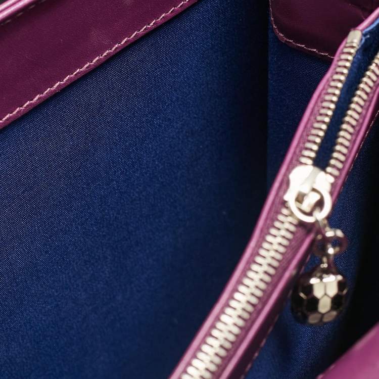 Pre Owned Bvlgari Purple Leather Large Serpenti Forever Shoulder Bag