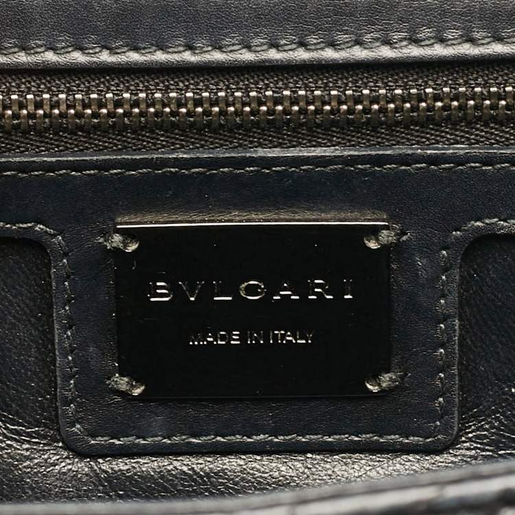 Pre Owned Bvlgari Black Diamond Blast Leather Serpenti Forever Shoulder Bag