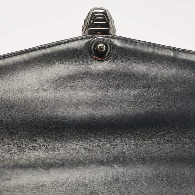 Pre Owned Bvlgari Black Diamond Blast Leather Serpenti Forever Shoulder Bag