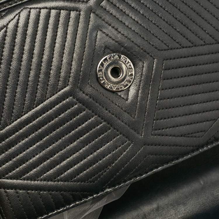 Pre Owned Bvlgari Black Diamond Blast Leather Serpenti Forever Shoulder Bag