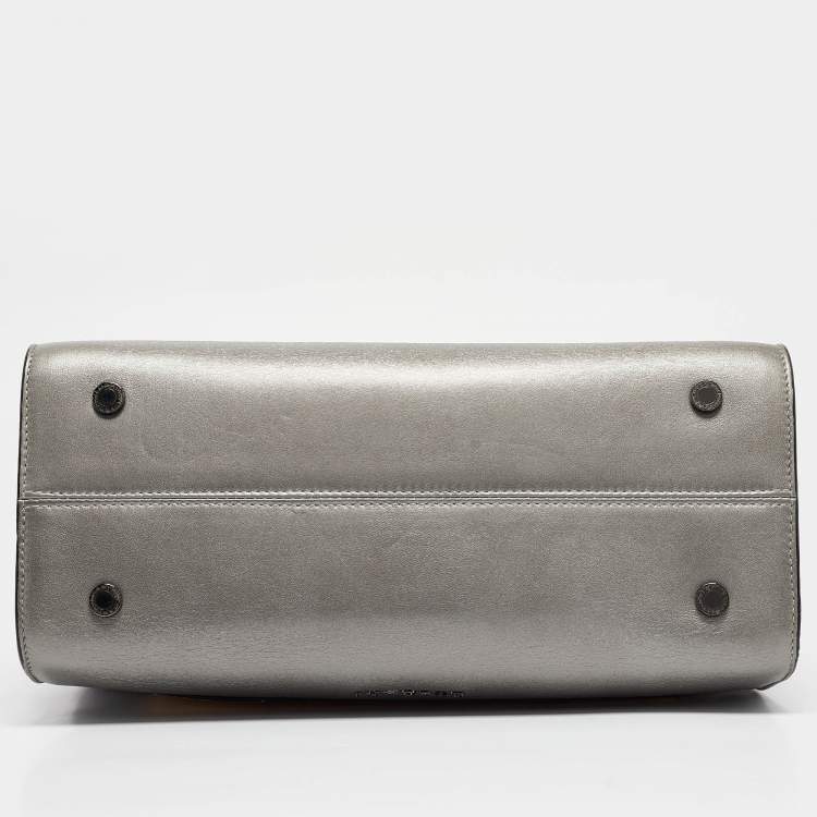 Pre Owned Bvlgari Gold/Grey Leather and Snakeskin Serpenti Scaglie Tote