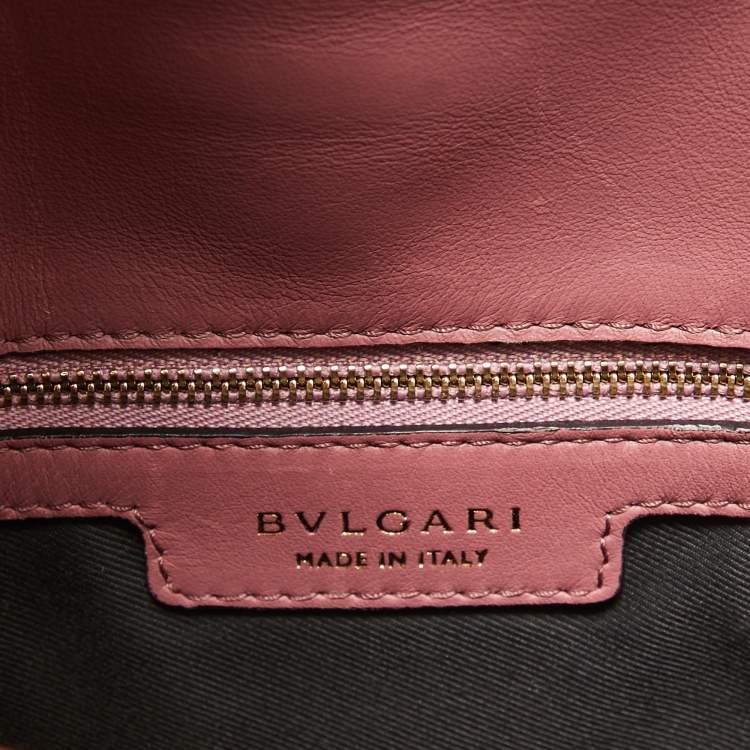 Pre Owned Bvlgari Pink/Orange Woven Leather Leoni Shoulder Bag