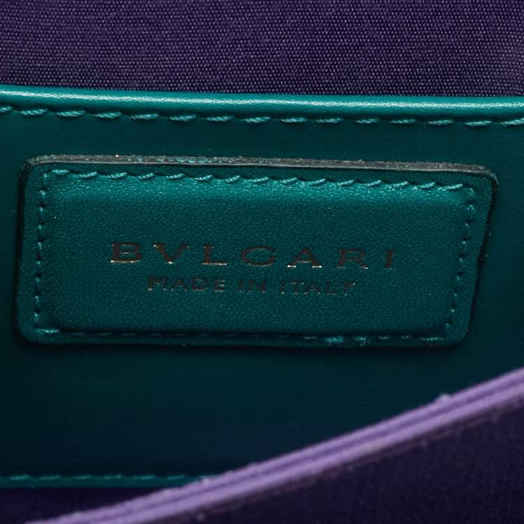 Pre Owned Bvlgari Green Leather Small Serpenti Forever Top Handle Bag