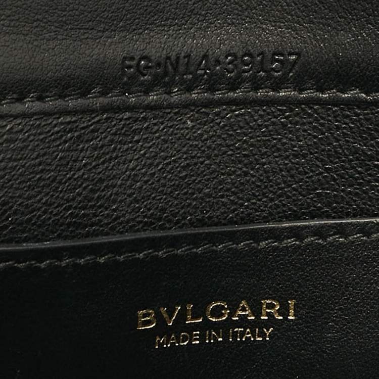 Pre Owned Bvlgari Black Leather Flap Clutch Bag