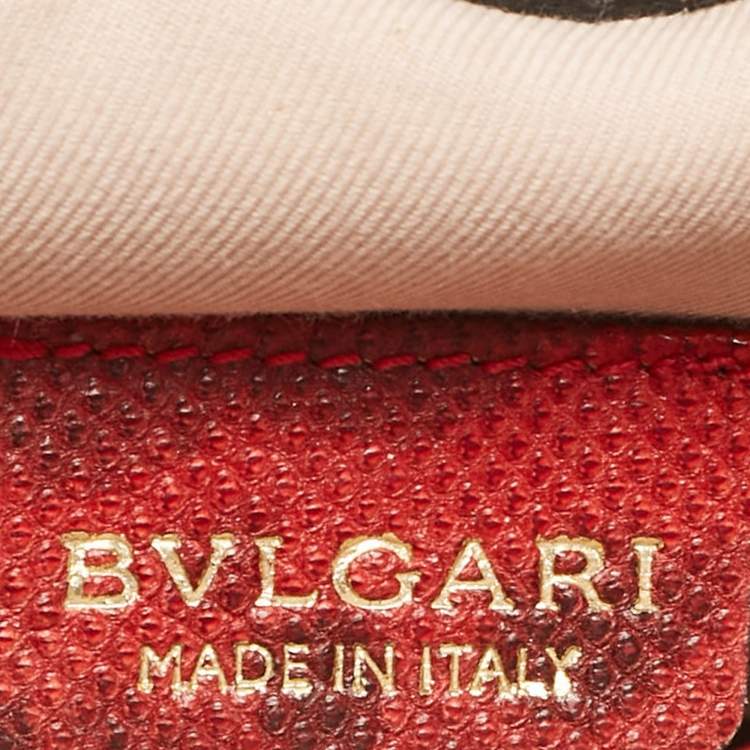 Pre Owned Bvlgari Red/Black Karung Leather Serpenti Forever Crossbody Bag