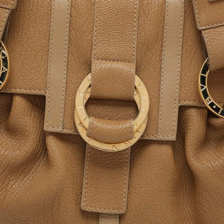 Pre Owned Bvlgari Beige Leather Chandra Shoulder Bag