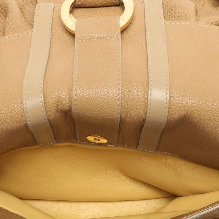 Pre Owned Bvlgari Beige Leather Chandra Shoulder Bag