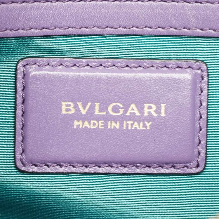 Pre Owned Bvlgari Purple Leather Medium Serpenti Forever Flap Shoulder Bag