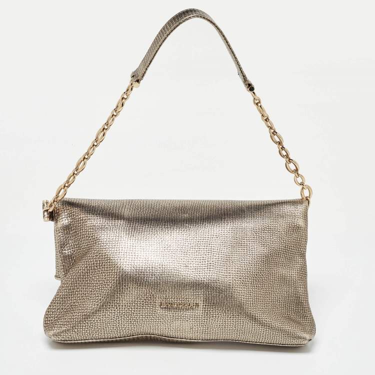 Pre Owned Bvlgari Metallic Leather Leoni Shoulder Bag
