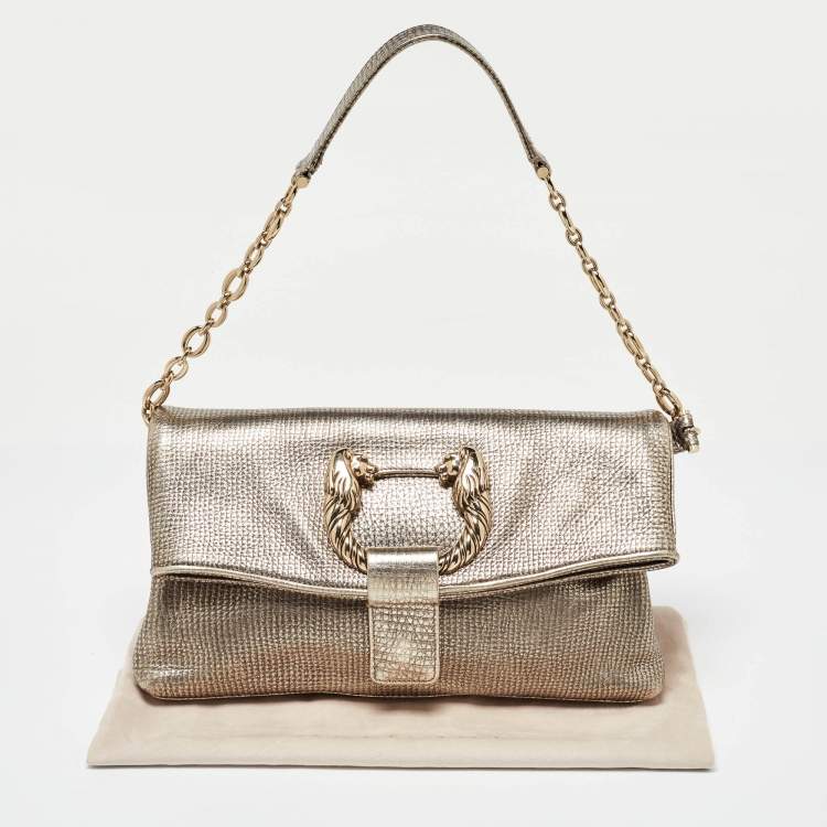 Pre Owned Bvlgari Metallic Leather Leoni Shoulder Bag