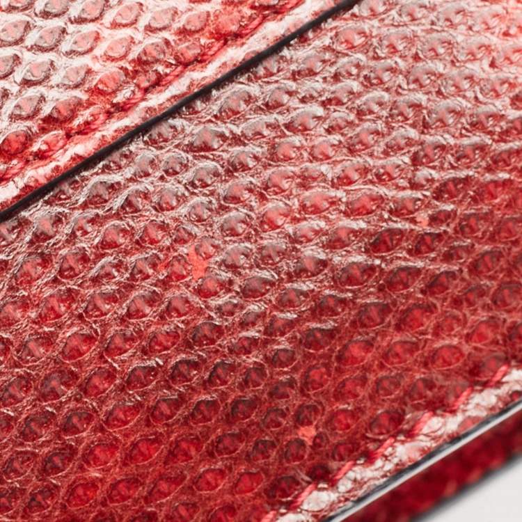 Pre Owned Bvlgari Red Karung Leather Medium Serpenti Forever Shoulder Bag
