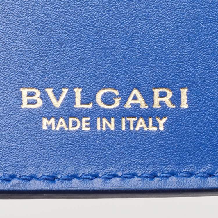 Pre Owned Bvlgari Red Leather Serpenti Forever Bifold Card Case