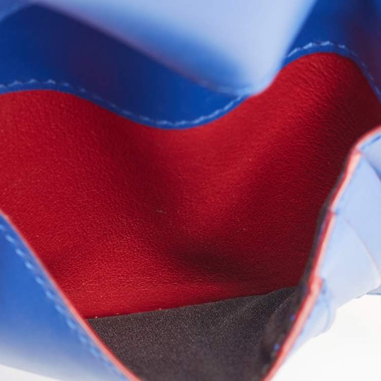 Pre Owned Bvlgari Red Leather Serpenti Forever Bifold Card Case