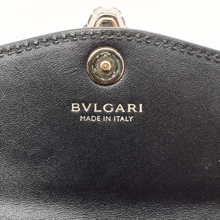 Pre Owned Bvlgari Green Patent Leather Serpenti Forever Wallet On Chain