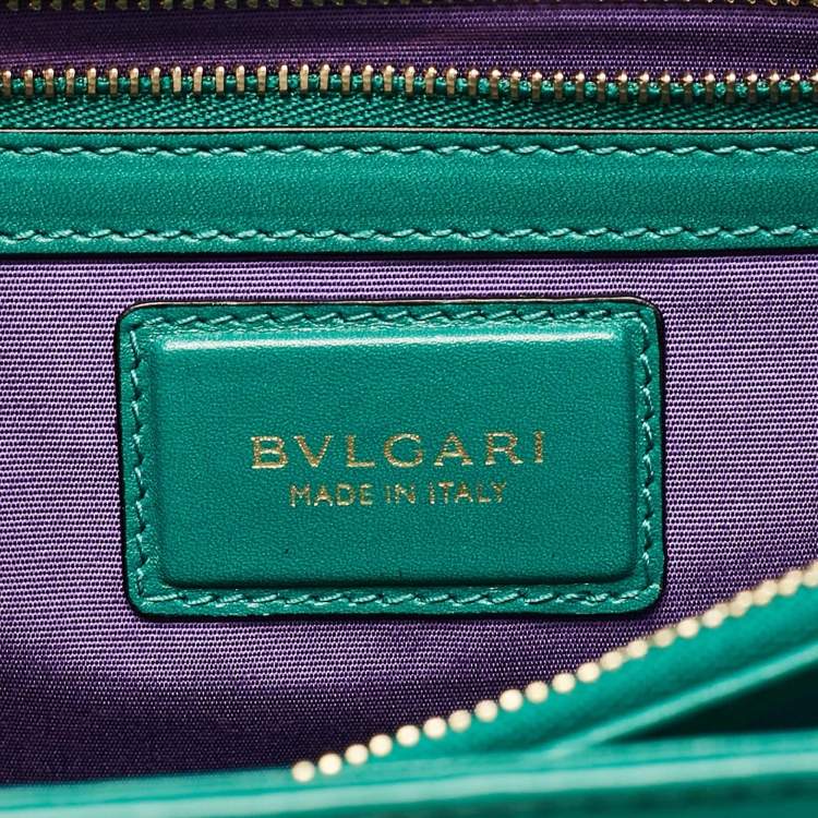 Pre Owned Bvlgari Green Leather Large Serpenti Forever Shoulder Bag