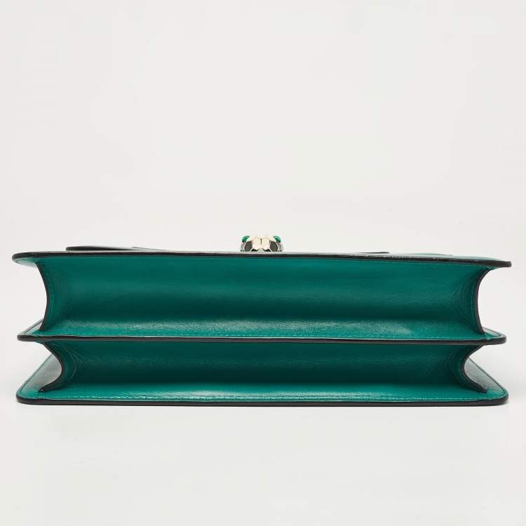 Pre Owned Bvlgari Green Leather Large Serpenti Forever Shoulder Bag