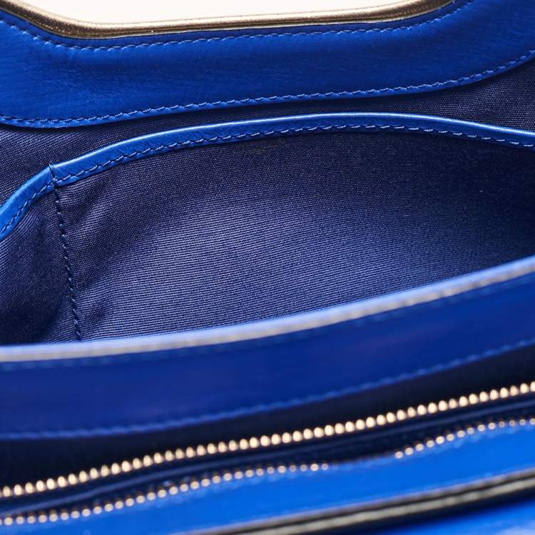 Pre Owned Bvlgari Black/Blue Leather Icona Shoulder Bag